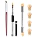 SILPECWEE 3Pcs Acrylic Nail Ombre Brush Set Double-Head Sponge Pen Wooden Nail Gradient Brush With 4Pcs Replaceable Sponge Manicure Tools