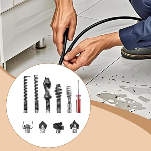 Tarière et têtes de déboucheur pour perceuse à installation facile - 6