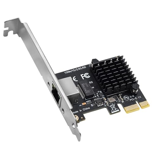 Tarjeta de Red Base-T con Controlador RTL8126 Adaptador Ethernet PCIe 5G miniatura 3