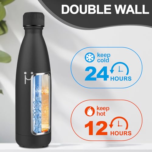 Miniatura 3 de Botella Agua Acero Inoxidable 750ml, Termo Agua sin BPA, Botella Termo Reutilizable, Cantimplora Termica con Doble Pared, Botella Termica para Oficina, Escuela, Yoga, Deporte, Senderismo, Aire Libre