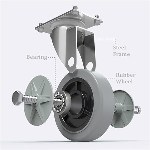Carro de plataforma de acero resistente con ruedas y mango plegable 5