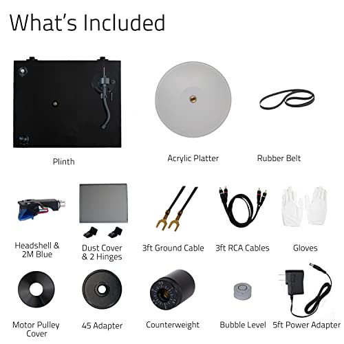 Fluance Rt85 Reference High Fidelity Vinyl Turntable Record Player With Ortofon 2M Blue Cartridge, Acrylic Platter, Speed Control Motor High Mass Mdf Wood Plinth Vibration Isolation Feet - Piano Black #TOP7