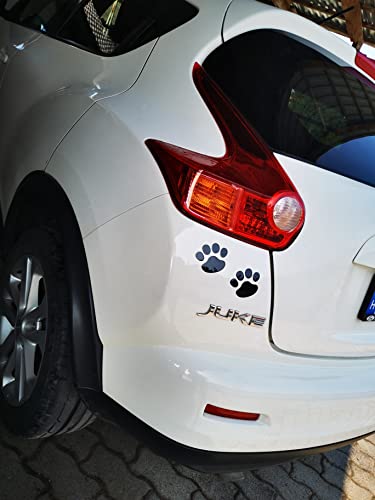 Sosa&Ya 4X Auto Aufkleber Hund Katze Pfoten Tatzen 3D Sticker (Schwarz)