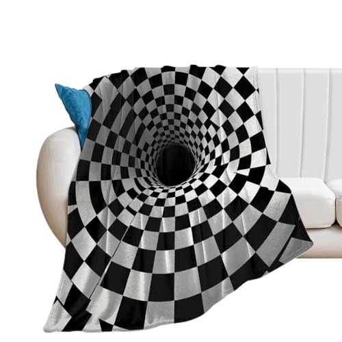 Couverture illusions visuelles flanelle pour cocooning sur canapé