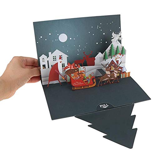 Bontannd 1 Stück Frohe Weihnachten Karten Neues Jahr Grußkarten Weihnachtsbaum Winter Geschenkkarten Weihnachtsdekoration Aufkleber Cover