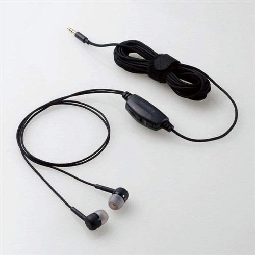 ELECOM TV Stereo Headphone Earplug Type φ10 mm Driver Affinity Sound high Durability Cable 5.0 m Black EHP-TV10C5BK