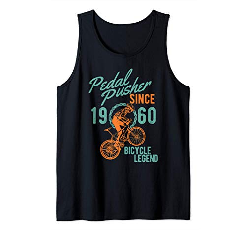 1960 60th Birthday Gift Mountain Bike Biking Bicycle Cyclist Camiseta sin Mangas
