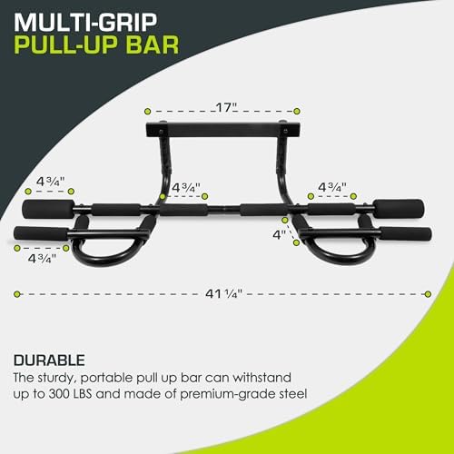 ProSource Multi-Grip Barfiks Çubuğu, Dayanıklı Kapı Geçiş Antrenmanı Ev Spor için - Görsel 3