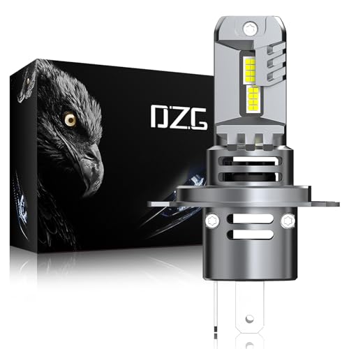 DZG H4 LED Lampadine Faro 6000K Bianco 12V Abbagliante Basso fascio Auto Moto Luce Anteriore, 1 Pezzo