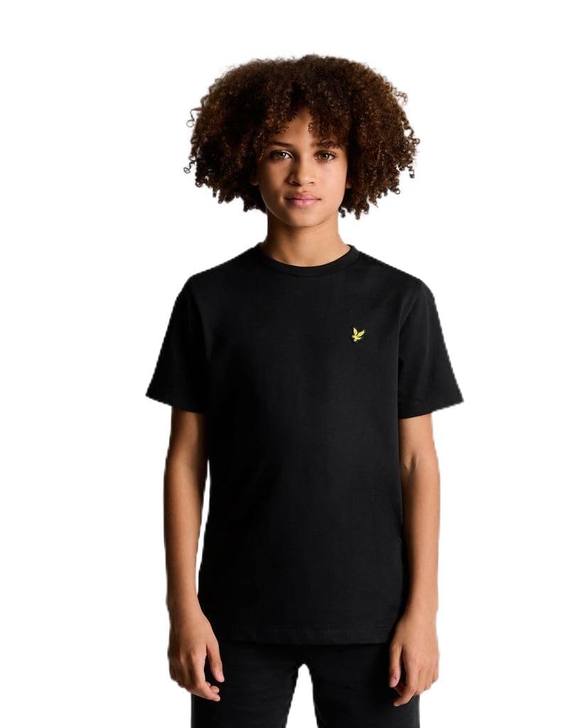 Lyle & Scott Children's Basic T-Shirt - 100% Cotton | Breathable, Z865 Jet Black, 164/170 cm