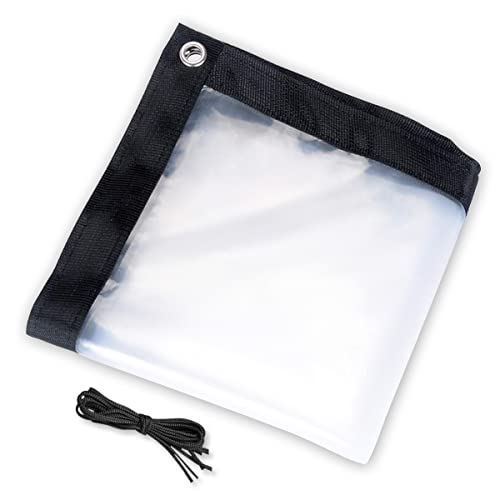 OLANZH Clear Waterproof Cover Tarp, 6.5x10ft Dustproof Rainproof Tarpaulin Sheet Ground Sheet Covers PE for Garden Furniture Cars