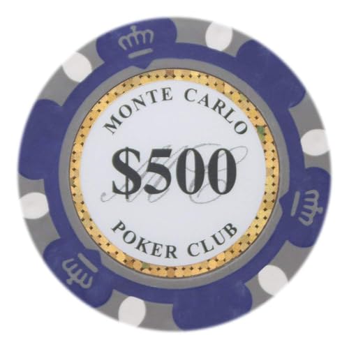Jetons de poker Monte Carlo pour vos soirées de Texas Holdem entre amis avec valeur 500$