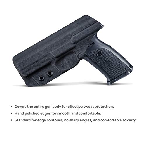 Ruger Sr9 Holster, Ruger Sr40 Holster - Kydex Iwb Holster Ruger Sr9 / Ruger Sr40 Holster Iwb - Inside Waistband Concealed Holster Widened Entrance For Ruger Sr9 / Sr40 Accessories ( Black, Right Hand) #TOP2