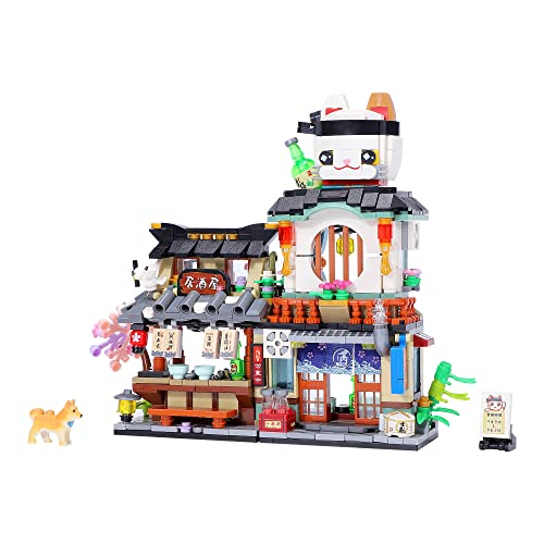 Mini Building Blocks Izakaya Shop 789 Pcs Bricks Model, City Street Mini Bricks Moc Simulation Architecture Toys Set (Not Compatible With Lego) #TOP1