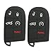 Alegender Qty(2) Silicone Smart Key Remote Fob Cover Jacket Case Skin for Jeep Grand Cherokee Chrysler 300 Dodge Durango Charger Challenger Journey