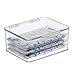 mDesign Plastic Kitchen Pantry and Fridge Storage Organizer Box Containers w/Hinged Lid for Shelves or Cabinets, Holds Food, Snacks, Seasoning, Condiments, Utensils, Lumiere Collection, 4 Pack, Clear