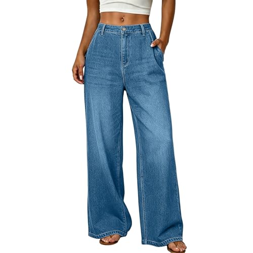 Jean taille haute femme jambe large pour sublimer les silhouettes