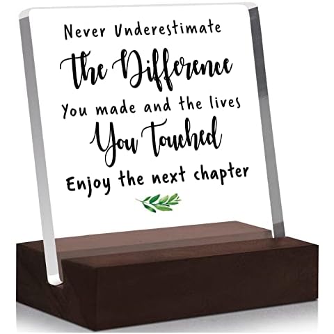 Going Away Gift for Coworker, SYOUACEND Leaving Gifts for Women Men, Farewell Gifts for Boss Leader Happy Retirement Gifts Inspirational Gifts for Friends Clear Desk Decorative Sign for Home Office Cover