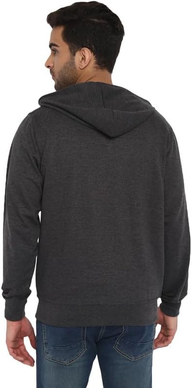 Turtle Mens Plain Charcoal Polycotton Hoodie