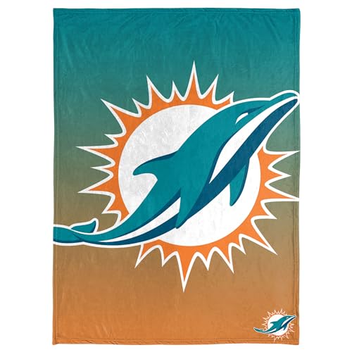 FOCO NFL Micro Raschel Throw Blanket, Gradient, 50 x 60 Miami Dolphins