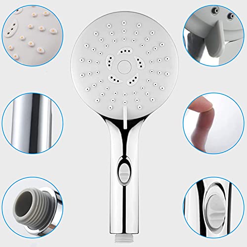 Pommeau de douche à main haute pression avec flexible inox et support - 4