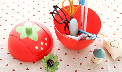 Strawberry Mini Desktop Trash Can Household Trash Storage Bin Creative Office Waste Basket Creative Storage Box #TOP6