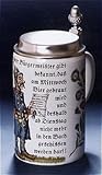 Bierkrug Bierseidel Porzellankrug mit Zinndeckel Pfarrdiener