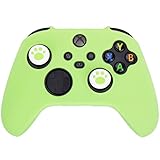 MXRC Silicone Rubber Cover Skin Case x 1 Anti-Slip Customize for Xbox Series X/S Controller x 1(Apple Green) + Cat Paw Thumb Grips x 2