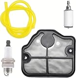 FitBest 530029811 Air Filter & Fuel Filter Kit for Husqvarna 36 41 136 137 141 142 142E Chainsaw – Replacement Parts, Includes Spark Plug & Fuel Line, OEM-Compatible Easy Install