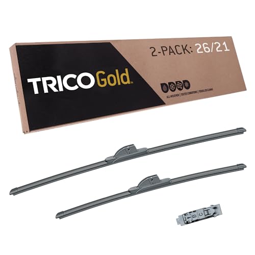 Image of TRICO Gold 26 inch + 21 inch Premium Automotive Replacement Windshield Wiper Blades (Set of 2), Passenger and Driver Side All-Weather Beam Wiper Blades for Select Vehicle Models