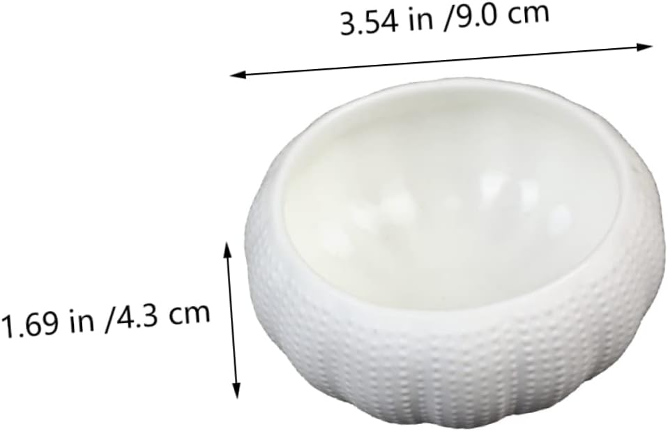 UPKOCH 6Pcs Ceramic Sea Urchin Bowls 3.54" White Sauce Dipping Dishes for Caviar, Sushi, Soy Sauce & Appetizers | Restaurant-Grade Molecular Gastronomy Plates, Japanese Cuisine & Home Kitchen