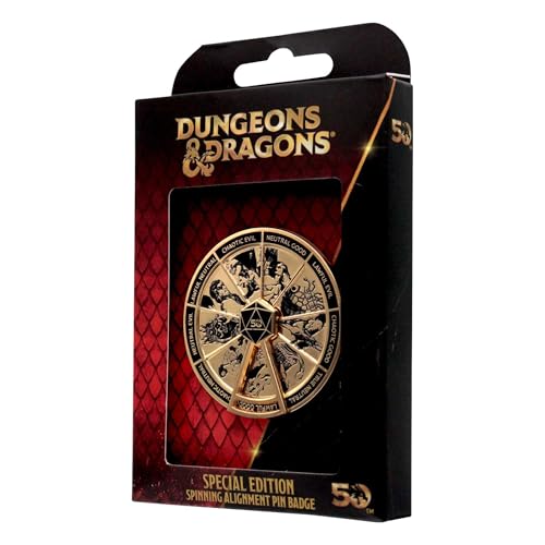 Dungeons & Dragons 50th Anniversary Spinner Pin Badge – Finition or antique, édition limitée D&D Collectible, cadeau pour les fans, produit sous licence officielle – vue 5