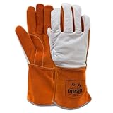 MAGID Flame Resistant Split Leather Welders Gloves, 9/Large, 1 Pair, T878