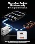 IPhone 17/17 Pro Max Chargeur, 2 Faites votre valise, 60W USB C Bloc du chargeur avec 10FT Câble longue de type C à C, charge très rapide pour iPhone 17/16/15/Pro Max/iPad, PD/QC Dual Port, GaN Adaptateur de puissance