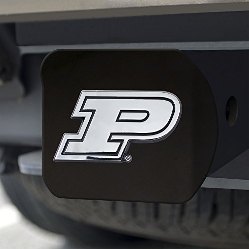 FANMATS 21327 Purdue Boilermakers Black Metal Hitch Cover with Metal Chrome 3D Emblem by FANMATS - Image 2