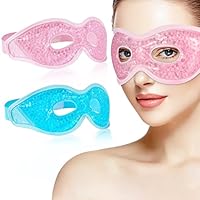 Heyu-Lotus 2 Stück Augenmaske Kühlend, Gel Kühlmaske Warm Augen Kühlbrille Kühlende Wiederverwendbare Kühlende Augenmaske(Rosa)