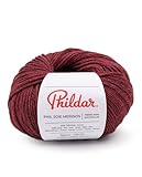 Coloris : ROUGE - GRENAT Phildar - Pelote de Laine Phil Soie MÉRINOS - Laine à Tricoter - 30% Soie,10% Kid Mohair,60% Laine (Merinos) - Aiguille n°3.5 - Couleur Grenat