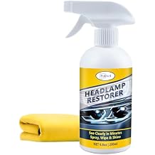 Headlight Cleaner Spray Instant Restoration for Yellowing, Oxidation & Foggy Haze Headlights Car Headlamp Cleaner & Restoration Kit Safe for Cars, Trucks, SUVs & Motorcycles 6.8oz