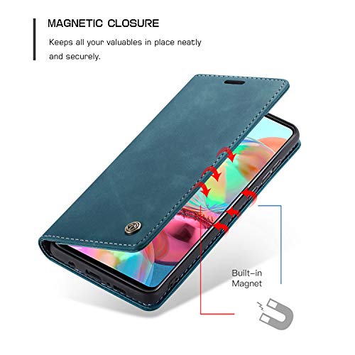 Kowauri Galaxy A31 Case,Leather Wallet Case Classic Design with Card Slot and Magnetic Closure Flip Fold Case for Samsung Galaxy A31 (Blue)