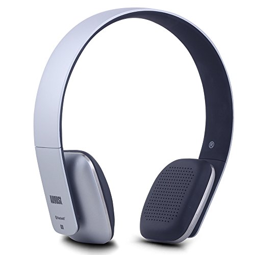 August EP636 Bluetooth Headphones - Wireless On-Ear Headphones with NFC/Headset Microphone - Silver