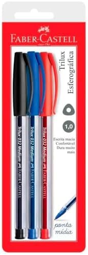 Esferográfica Trilux 032 Media, Faber-Castell, SM/032, Multicor
