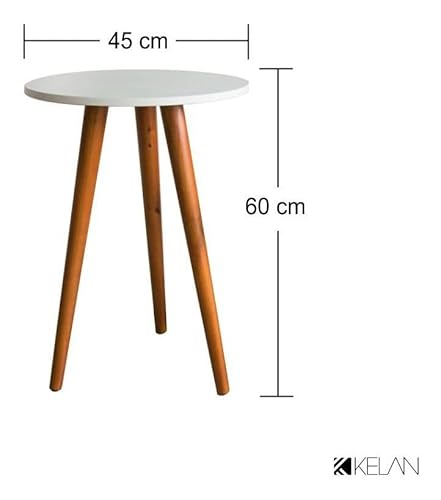 Mesa De Canto Redonda 45x60 Pé Palito Grande Mdf