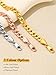 U7 Adjustable Anklet Bracelet for Women Waterproof - 18K Gold/Rose Gold Plated Stainless Steel Foot Jewelry, Hypoallergenic Cuban Chain 8.5-10.5 Inches, Barefoot Beach Wedding Gift with Velvet Pouch