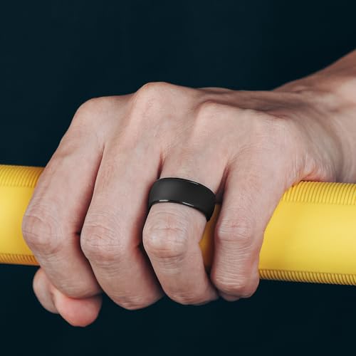 Egnaro Men's Silicone Wedding Rings: 1/4/6/7 Multipack Rubber Wedding Bands with Inner Arc Ergonomic Breathable Design for Gym/Outdoor/Gift - Thumbnail 4