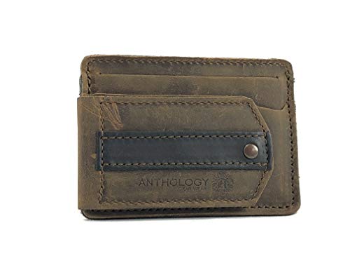 Anthology Gear Compact Full Grain Leather Wallet With Guitar Pick Holder (Whiskey Brown) #TOP3