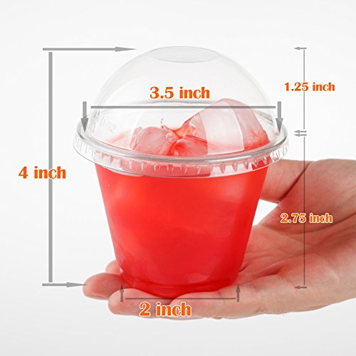 GOLDEN APPLE, 9oz. clear plastic cups with Dome lids(with hole)25sets, BPA Free