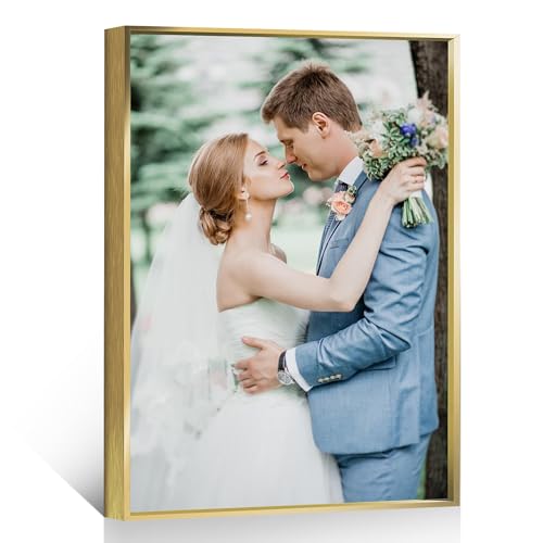 ZXDZSM Personalized Custom Canvas Prints(Gold metal frame,16"X24"):Framed Canvas Customized Wall Art Personalized Canvas Pictures for Pet/Family Gifts for Mom/Men/Women
