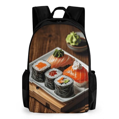 Mochila japonesa negra para sushi para mujer y hombre
