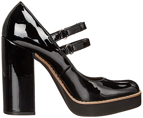 Steve Madden Twice Mary Jane Pump Black Patent 8.5 M #TOP5