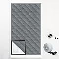 Window Insulation kit, 3-Layer Cotton Thermal Insulated Window Cover 47 Inch x 63 Inch Oxford Winter Window Covering Velcro Insulation Curtain for Cold Weather to Keep Warm (37inch X 61inch)